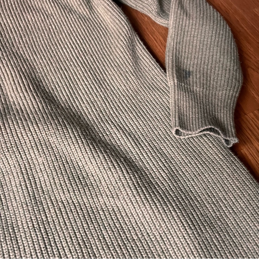 Free People Beach Grey Green Claudia Beach Hooded Sweater Midi Dress Sz Small - Picture 2 of 6